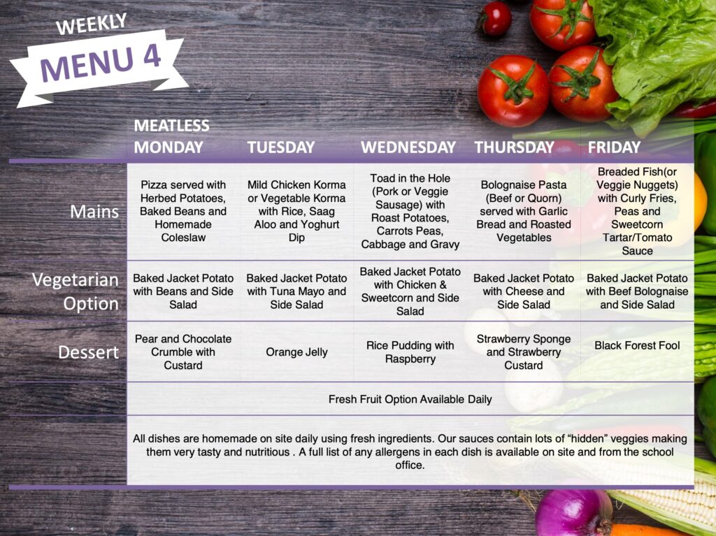 School Meals - St Mary's Hampton CE Primary School